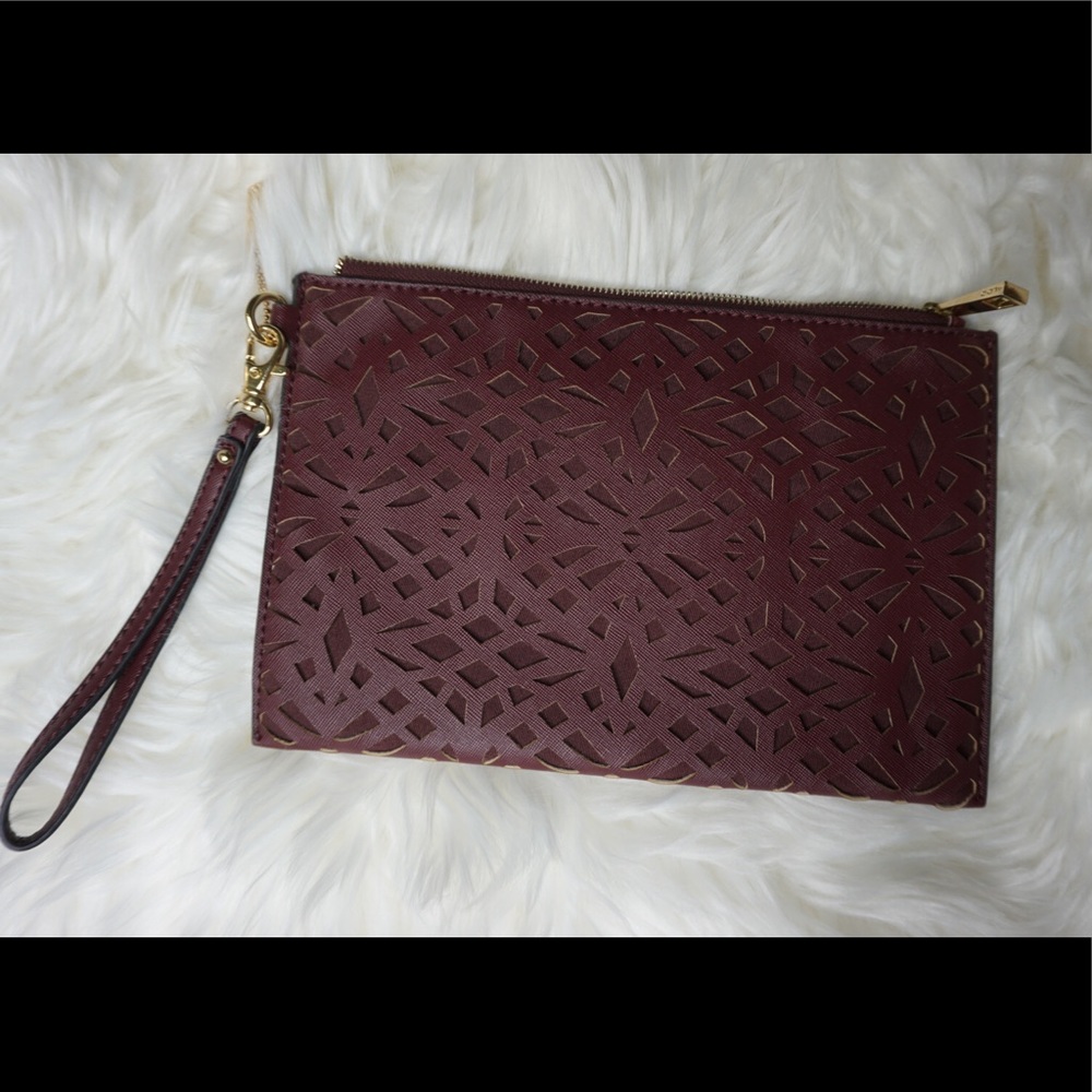 ALDO burgundy clutch/wristlet